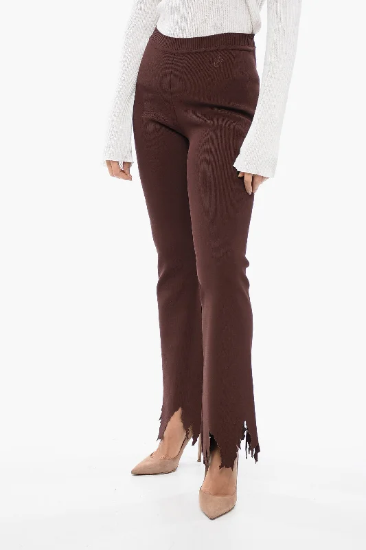 J.W.Anderson Ribbed Flared Pants with Laser-Cut Detailing