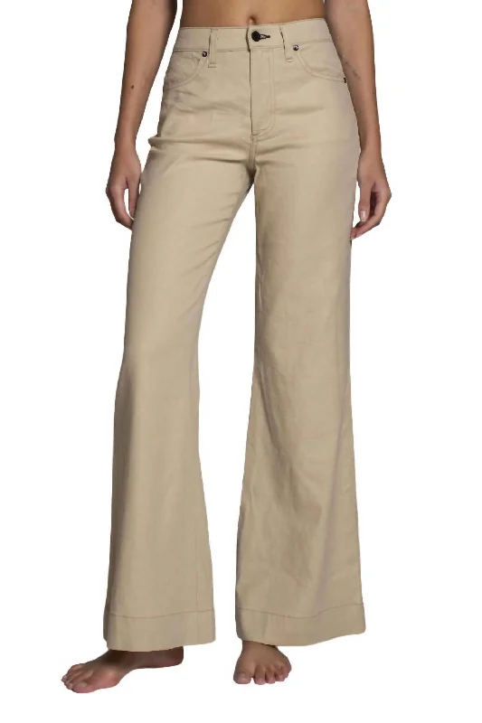 Juniper Wide Leg Jeans In Khaki