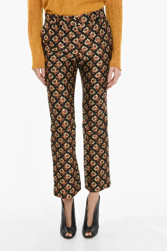 La Double J Carrot Fit Jacquard BELLA Pants with Floral Pattern