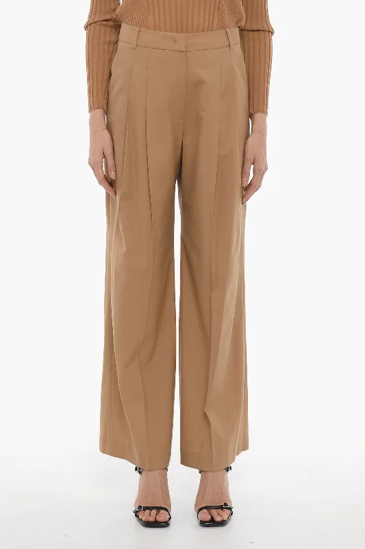 Low Classic Double-Pleat Wool Pants