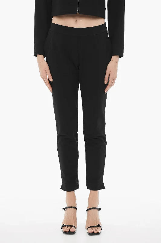 Oblò Unique Fleeced Cotton Casual Pants with Ankle Split