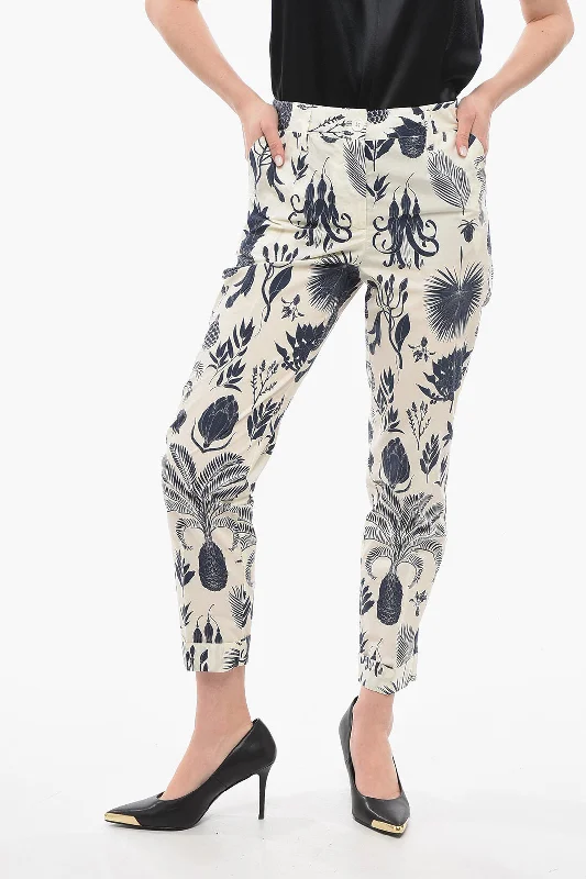 Parosh COPARD Cropped Pants with Floral Pattern