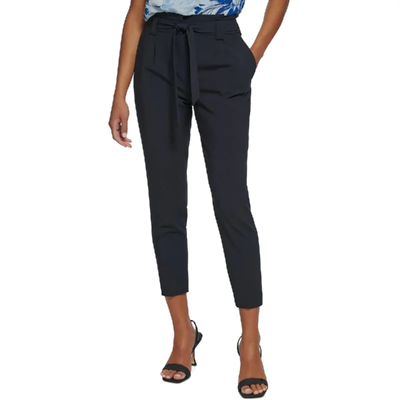 Petites Womens Stretch Wear-To-Work Ankle Pants