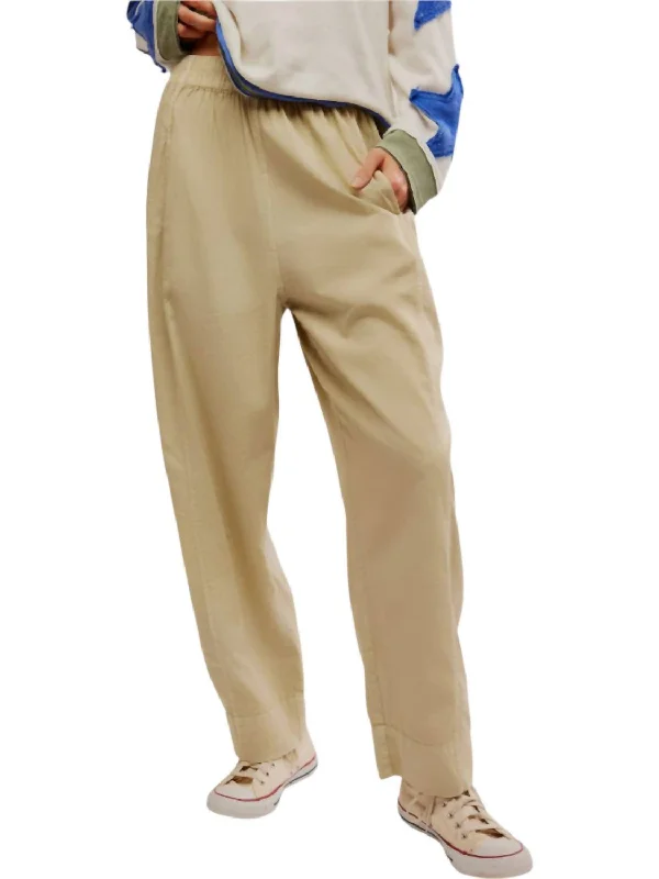 Preppy Poplin Pull-On Pants In Birch