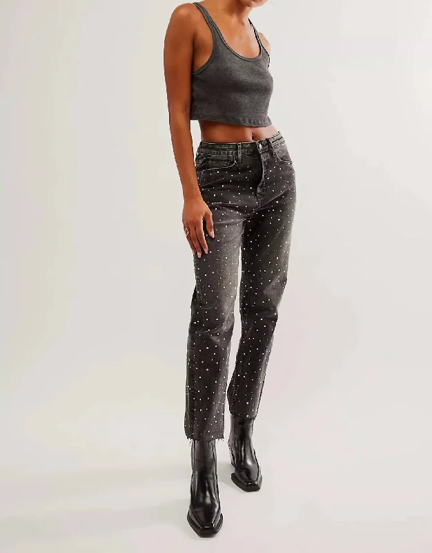 Rhinestone Jean In Black