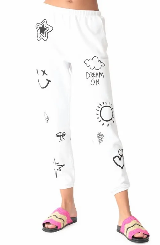 Siesta Doodle Sweatpants In Cloud/onyx