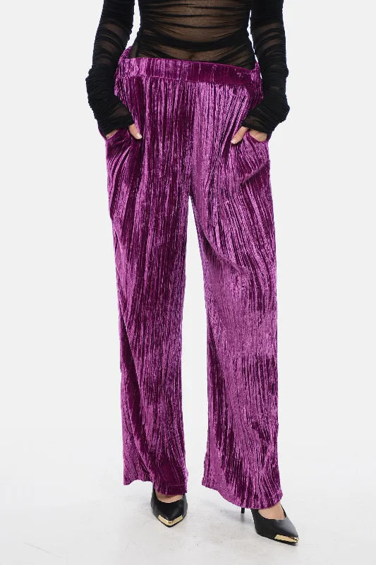 Sleep no More Curly Velvet Wide-Leg Pants