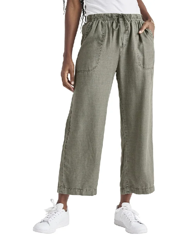 Splendid Angie Crop Linen-Blend Wide Leg Pant