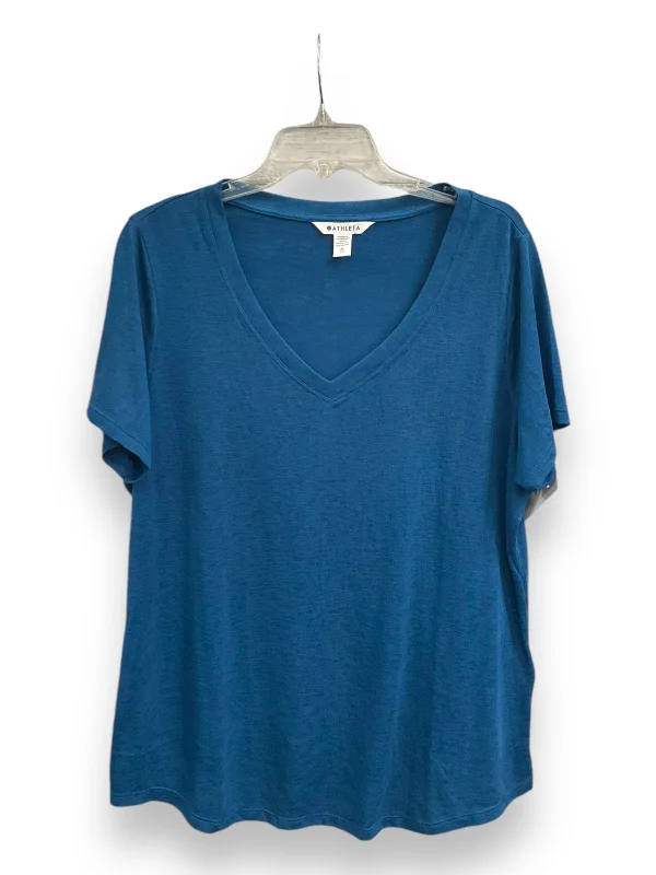 Top Short Sleeve By Athleta In Blue, Size: Xl