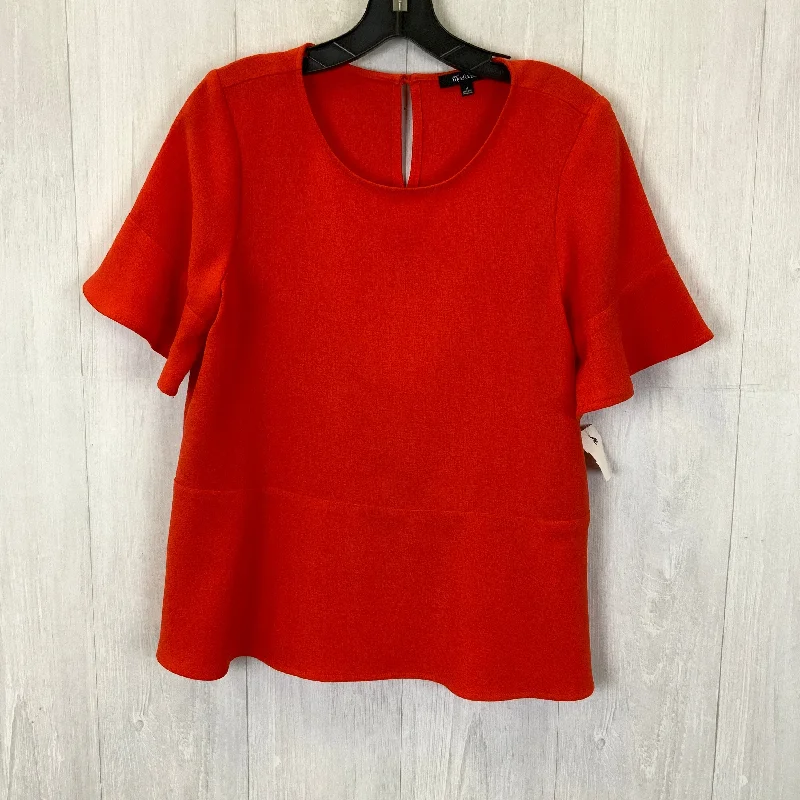 Top Short Sleeve By MADEWELL In Orange, Size: M