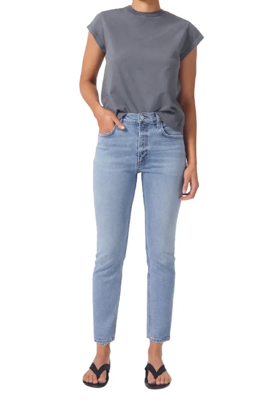 Willow Mid Rise Slim Crop Jeans In Torch